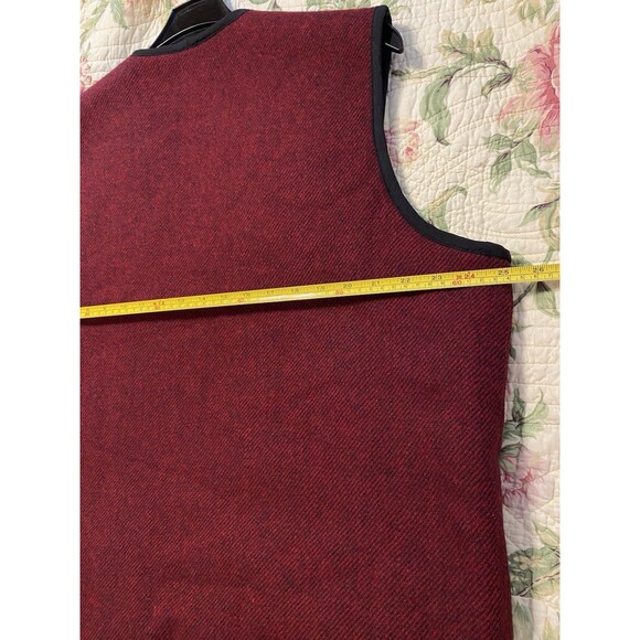 VTG Woolrich Vest Mens Large Red Black Wool Sherpa Lined Zip Lumberjack Outdoor - Picture 10 of 10